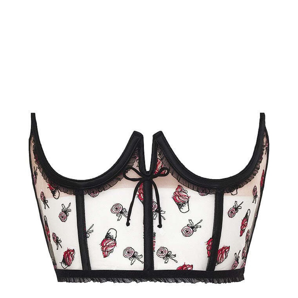 For Love & Lemons Rosie Bow Ice Cream Corset Top size Medium